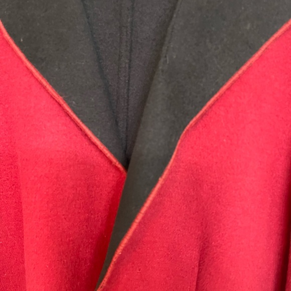 Covington Ladies Red Wool Blend Open Front Blazer with Side Slits Size 16 - Picture 4 of 12